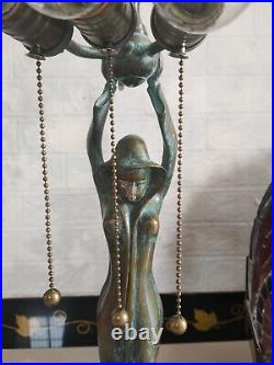 Large flying girl tiffany bronze Lamp