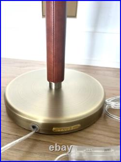 Lauren Ralph Lauren Heavy Table Lamp Modern Brass Leather Art Deco Mid Century
