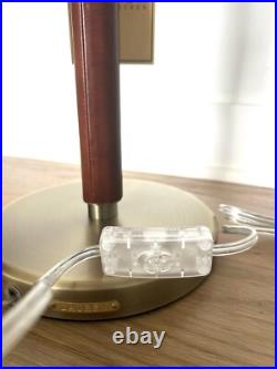 Lauren Ralph Lauren Heavy Table Lamp Modern Brass Leather Art Deco Mid Century