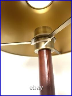 Lauren Ralph Lauren Heavy Table Lamp Modern Brass Leather Art Deco Mid Century