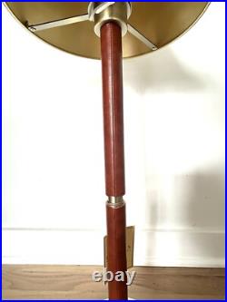 Lauren Ralph Lauren Heavy Table Lamp Modern Brass Leather Art Deco Mid Century