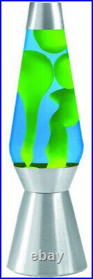 Lava Lamp Grande 27'' Yellow Wax/Blue Liquid/Silver Base & Cap New Decor