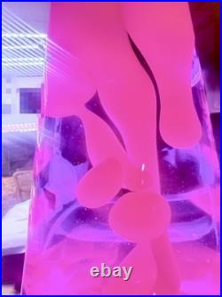 Lava Lamp Grande 27'' pink wax in purple liquid. Absolutely perfect condition