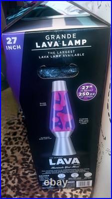 Lava Lamp Grande 27'' pink wax in purple liquid. Absolutely perfect condition