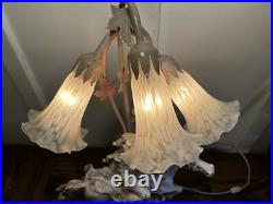Liberty Girl On Horseback Tabletop Lamp Art Deco Style 26 Tulip Lamp Shades
