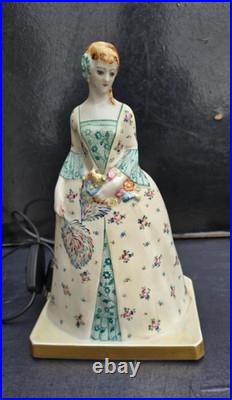 Limoges Large Night Light Porcelain Art Deco 1920 Lamp Perfume Porcelain