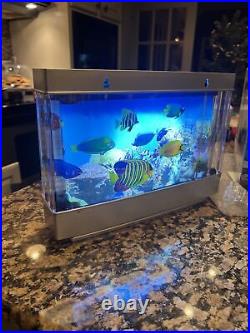 Living Aquarium Dual Sided Rotating Motion Fish Night Light Virtual Ocean NIB
