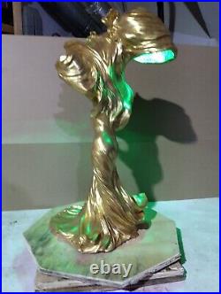 Loie Fuller LED lamp withremote, colors &effects. Raoul Larche copy, solid resin