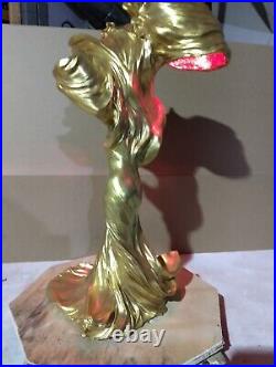 Loie Fuller LED lamp withremote, colors &effects. Raoul Larche copy, solid resin