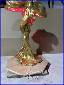 Loie Fuller LED lamp withremote, colors &effects. Raoul Larche copy, solid resin