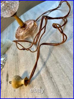 Lot of 3 Vintage Boudoir Lamps Art Deco Glass Bases & Globes Houze Style