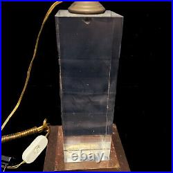 Lucite and Brass French Art Deco Lamp