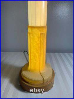 MAXILUM Art Deco Celluloid Skyscraper Florescent Table Lamp (LS)