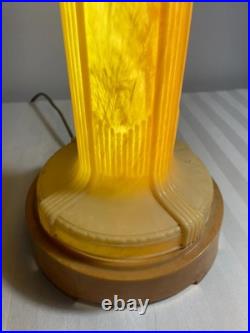 MAXILUM Art Deco Celluloid Skyscraper Florescent Table Lamp (LS)