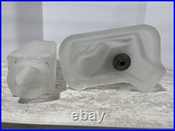 MCKEE Art Deco Frosted Glass Skyscraper & Female Angel Table Boudoir Lamp