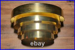 MCM 4-Tier Hotel Hollywood Brass 2-way Plug-in Wall Mount Lamp. Art Deco Revival