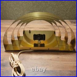 MCM 4-Tier Hotel Hollywood Brass 2-way Plug-in Wall Mount Lamp. Art Deco Revival