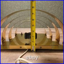 MCM 4-Tier Hotel Hollywood Brass 2-way Plug-in Wall Mount Lamp. Art Deco Revival