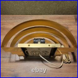 MCM 4-Tier Hotel Hollywood Brass 2-way Plug-in Wall Mount Lamp. Art Deco Revival