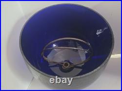 MCM Art Deco Cobalt Blue Glass Theater Light Shades