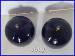 MCM Art Deco Cobalt Blue Glass Theater Light Shades