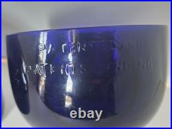 MCM Art Deco Cobalt Blue Glass Theater Light Shades