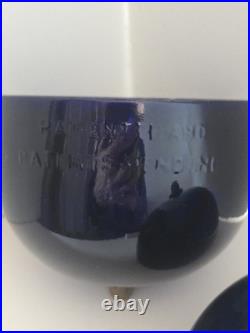 MCM Art Deco Cobalt Blue Glass Theater Light Shades