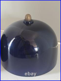 MCM Art Deco Cobalt Blue Glass Theater Light Shades