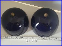 MCM Art Deco Cobalt Blue Glass Theater Light Shades