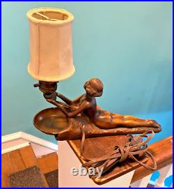 MCM Frankart Nude Laying Lady Lamp Art Deco