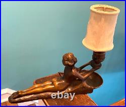 MCM Frankart Nude Laying Lady Lamp Art Deco