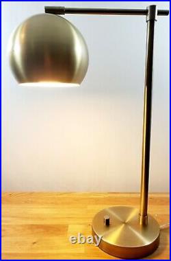 MCM Style Bauhaus Art Deco Eyeball Brass Lamp 22 Tall 22 Diameter Base Adjusts