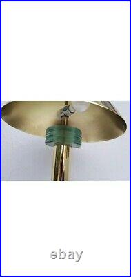 MCM style Brass Gold, 80s Art Deco Revival Mushroom Dome End Table Desk Lamp