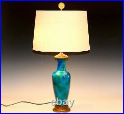 MP Sevres French Antique Pottery Art Deco Lamp Gilt Bronze D'ore Flambe