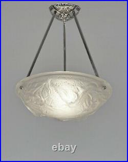 MULLER FRERES A PAIR OF FRENCH 1930 ART DECO PENDANTS chandelier lamp pendant