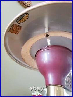 M. G Wheeler UFO SIGHTLIGHT Art Deco Flying Saucer BURGANDY Desk Lamp Swivels