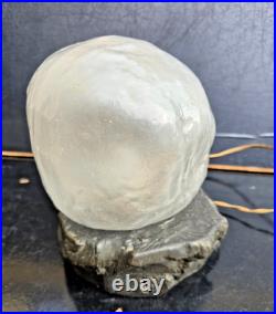 Mednat Night Light Children With Snowball Metal + Art Deco Glass 1930