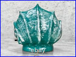 Mid-Century Art Deco Porcelain Turquoise Conch Shell TV Lamp
