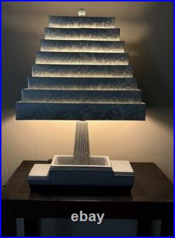 Mid-Century Art Deco Style MCM Venetian Shutter Shade Table Lamp