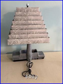 Mid-Century Art Deco Style MCM Venetian Shutter Shade Table Lamp