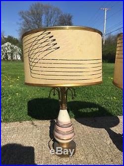 Mid Century Atomic Art Deco Bed Side Table Lamps