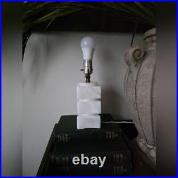 Mid Century Modern Art Deco Vintage Ivory Alabaster Small Table Lamp 7 Mid Century Modern Art Deco Vintage Ivory Alabaster Small Table Lamp 7