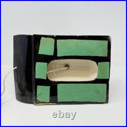 Mid Century Wave Over Moon Ceramic TV Globe Lamp Art Deco Vintage