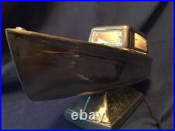 Mid-century art deco chrome motor boat TV lamp