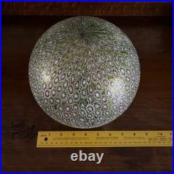 Millefiori Murano Glass Brass Lamp, Art Deco Italy, Gold, Red, And Green
