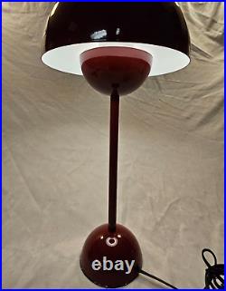 Modern Mushroom Table Lamp, Retro Wine Red Art Deco Design, Adjustable Temp