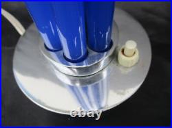 Modernist Art Deco Era Cobalt Blue Glass Chopsticks Lamp Adnet Petitot