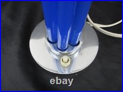 Modernist Art Deco Era Cobalt Blue Glass Chopsticks Lamp Adnet Petitot