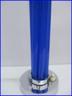 Modernist Art Deco Era Cobalt Blue Glass Chopsticks Lamp Adnet Petitot