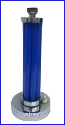 Modernist Art Deco Era Cobalt Blue Glass Chopsticks Lamp Adnet Petitot